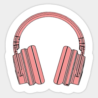 Pink headphones Sticker